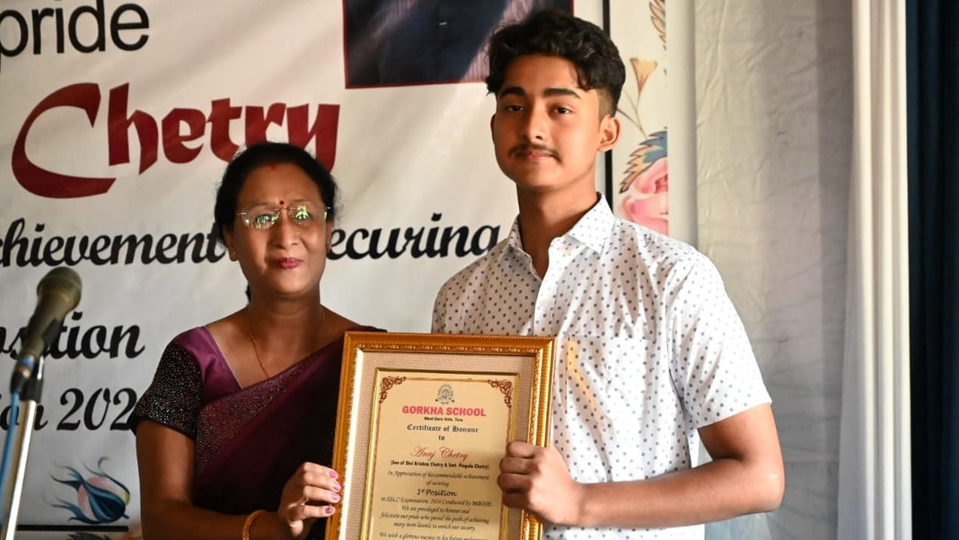 Gorkha School, Tura felicitated SSLC topper Anuj Chetry