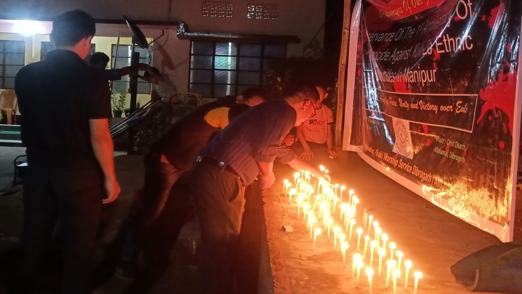 Candle light vigil marks anniversary of Manipur violence in Dibrugarh