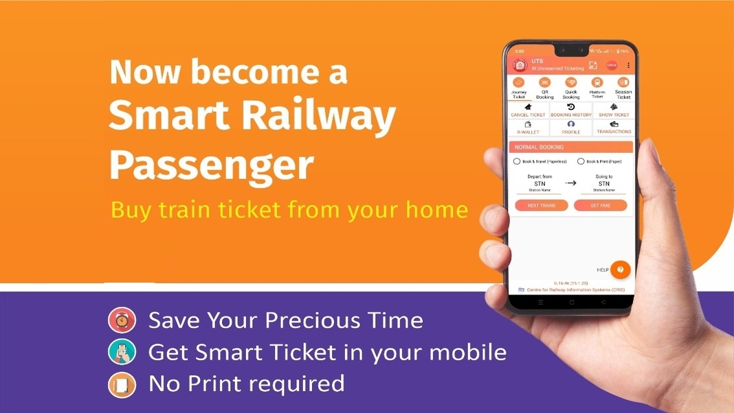 Indian Railways Removes Geo-Fencing Restrictions on UTS Mobile App