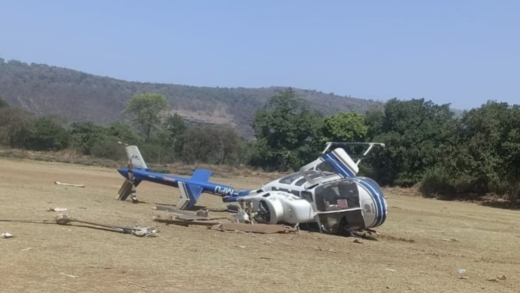 Breaking: Helicopter Mishap Injures Two Pilots in Raigad, Maharashtra