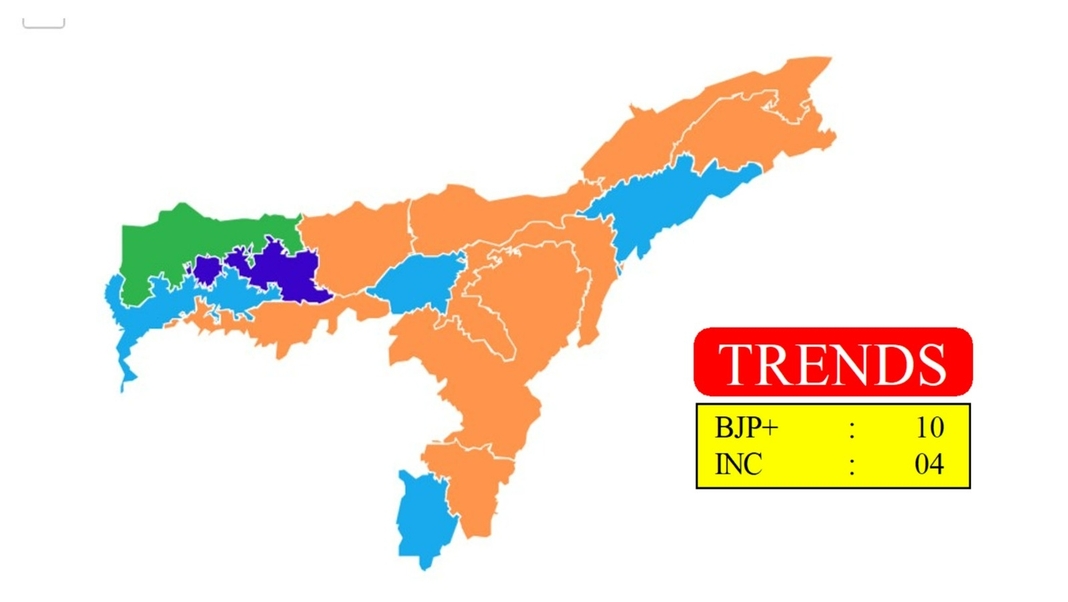 Assam: BJP-Alliance Hold Leads in 10, INC in 4 Constituencies