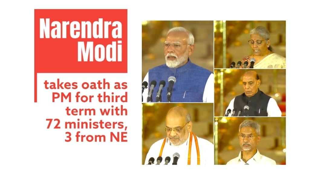 Narendra Modi takes oath as PM for third term with 72 ministers, 3 from NE