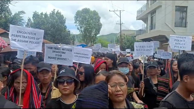 Manipur women hit the streets seeking justice for Hmar youths killed in Assam encounter