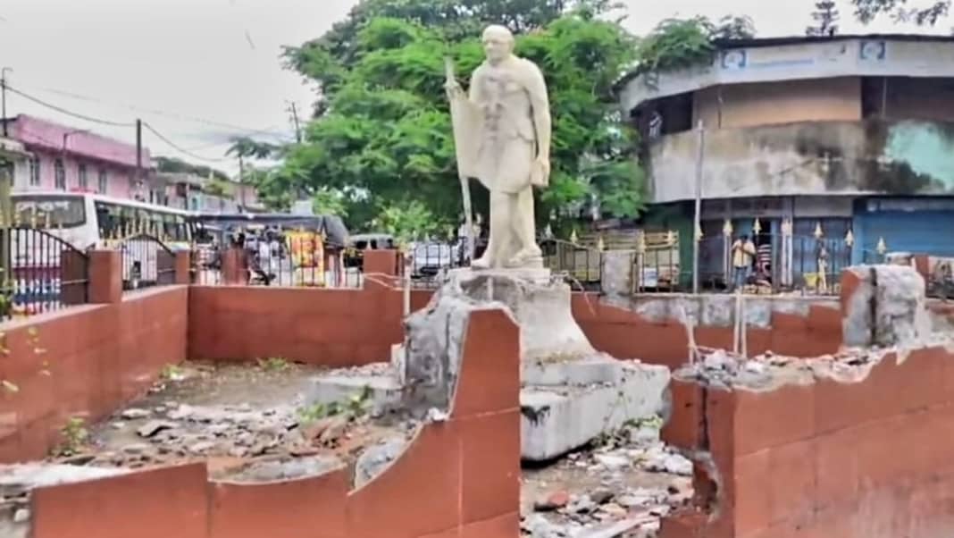 Mahatma Gandhi's statue gives way to Clock Tower