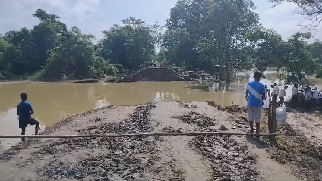 Geo-mega tube technology started to restore breached embankment in Assam's Tengakhat