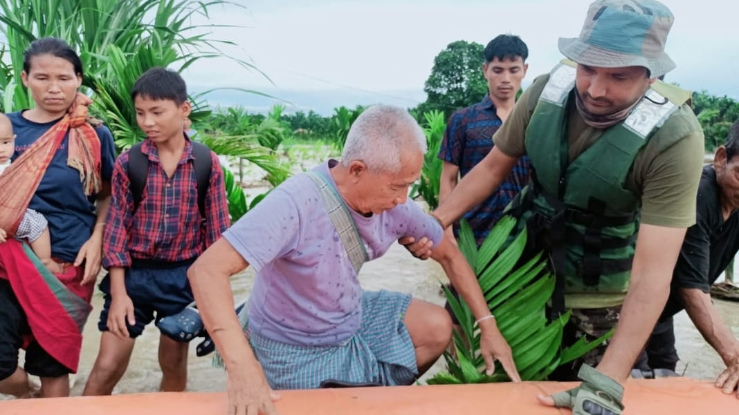 Assam: 13 fishermen rescued by Indian Air Force from Brahmaputra sandbar in Dibrugarh
