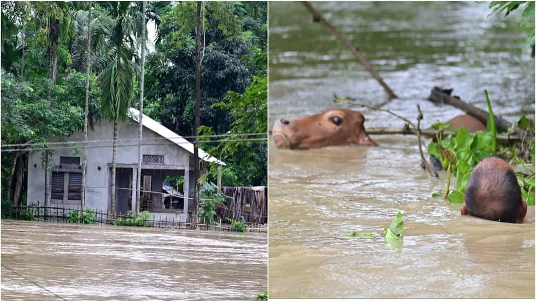 Over 16 lakh people affects in second wave of flood in Assam, low lying areas of Manipur under water