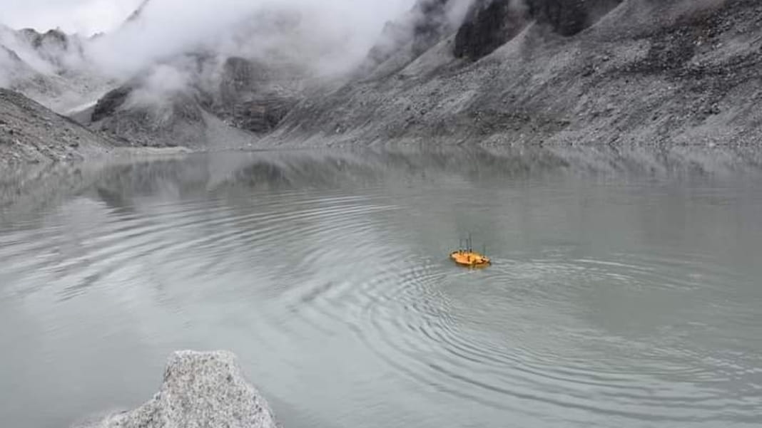 A unmanned survey vehicle used to study glaciers in Sikkim