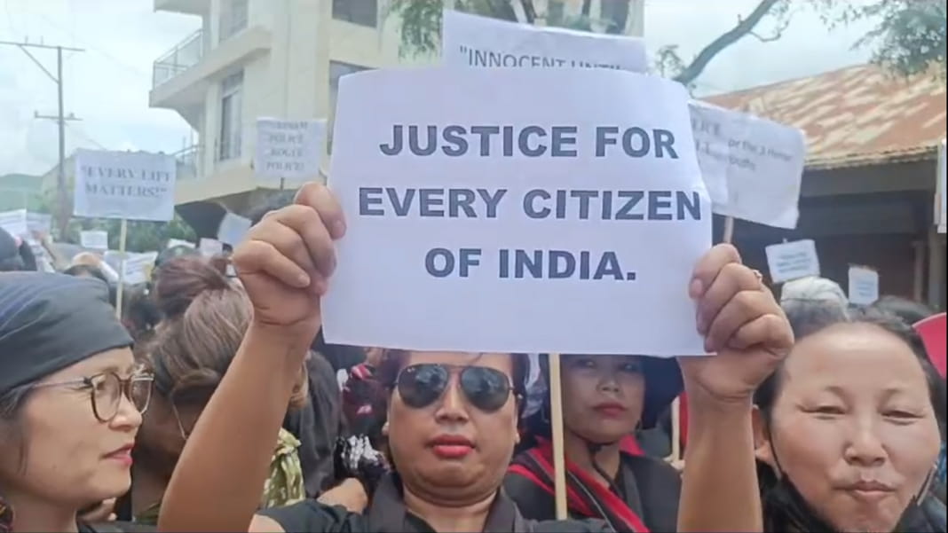 Manipur women hit the streets seeking justice for Hmar youths killed in Assam encounter