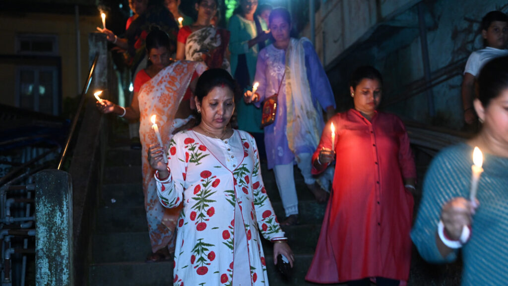 Tura women hold candlelight vigil seeking justice for murdered trainee doctor in Kolkata