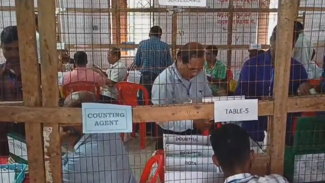 Tripura: Amid high security counting of ballots going on in 3-tier Panchayat polls