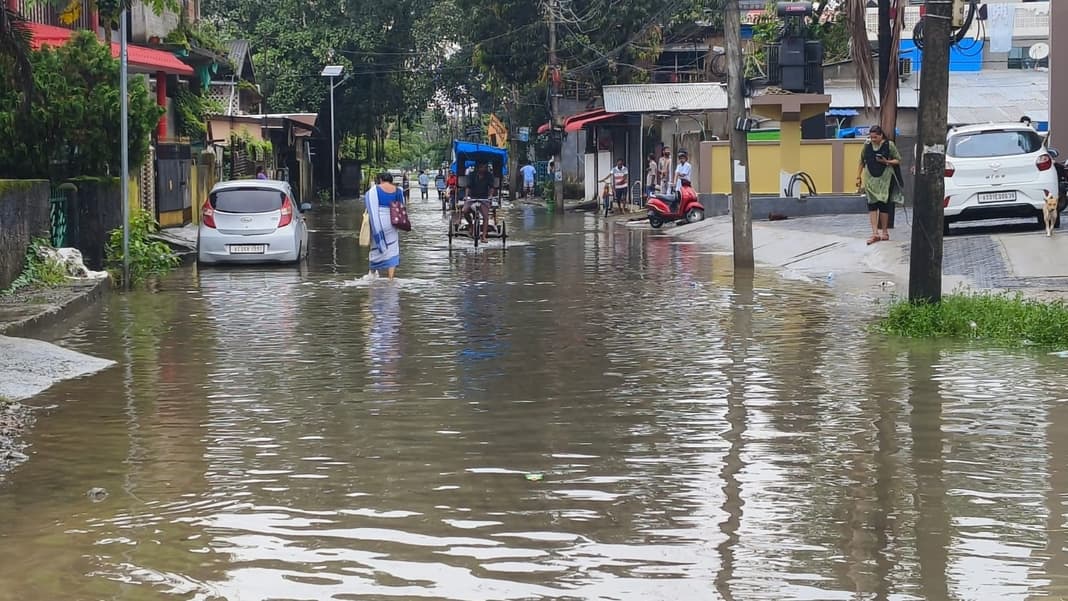 Severe flooding in Dibrugarh town following heavy downpour