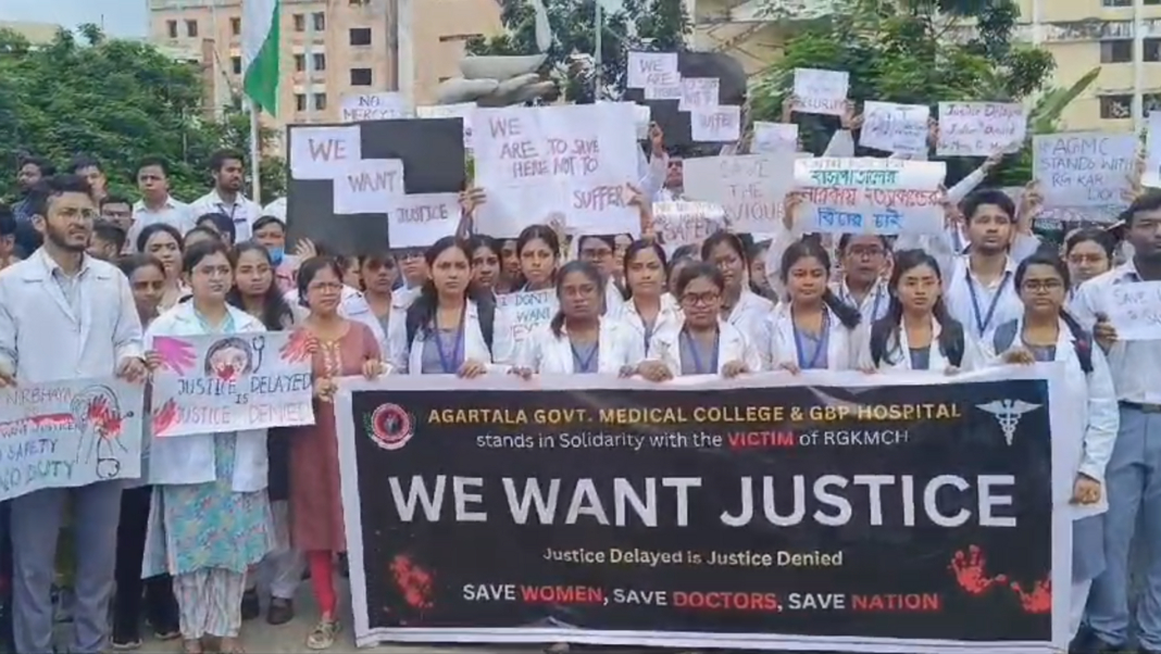 Tripura doctors, students protest over alleged rape & murder of RG Kar Medical College' trainee doctor