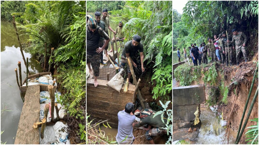 Assam: Indian Army troops plug breach in British-era dam in Digboi