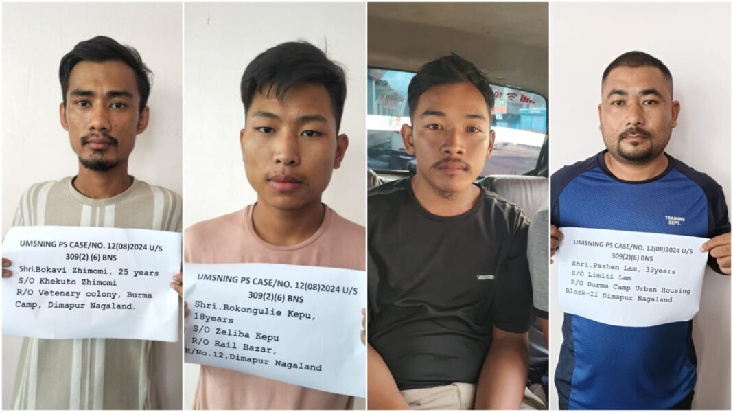 4 persons from Nagaland arrested for petrol pump robbery in Ri Bhoi