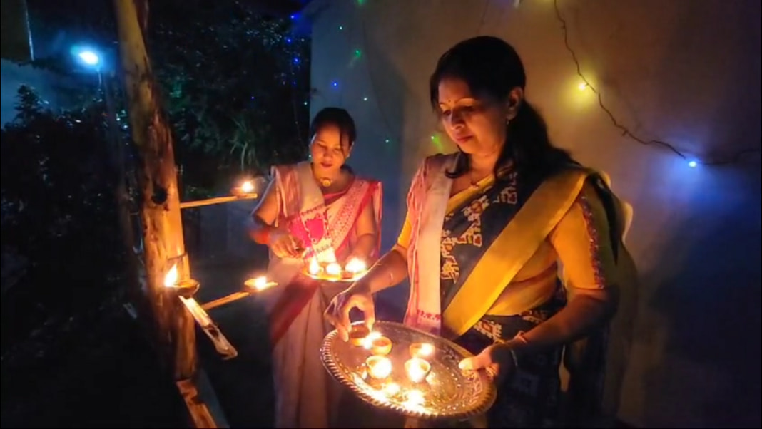 Festival of lights celebrated with earthen lamps in Guwahati