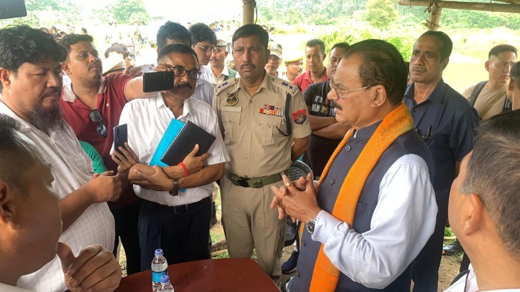 Assam Forest Minister Chandra Mohan Patowary visits sand gravel mining site at Boko