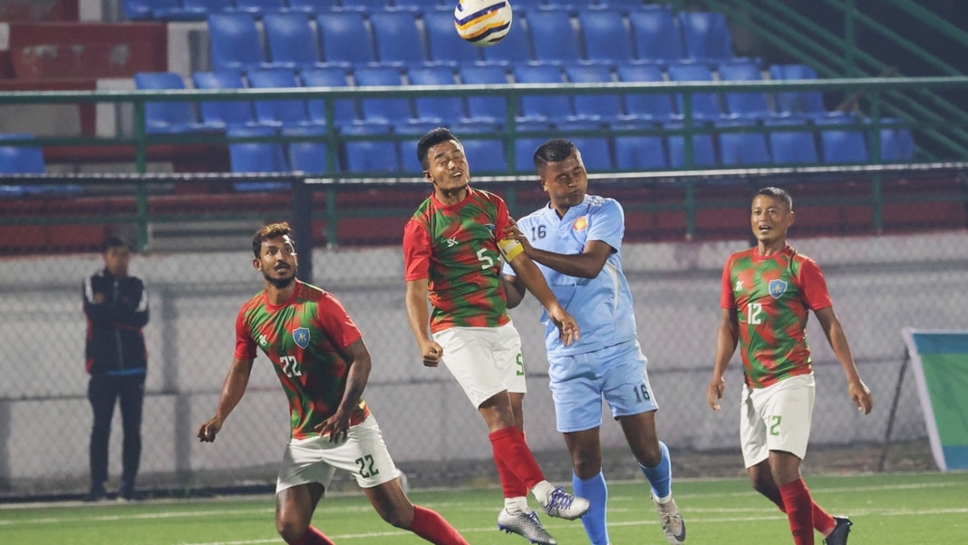 Nongthymmai in green-red-white, Laitkor in blue