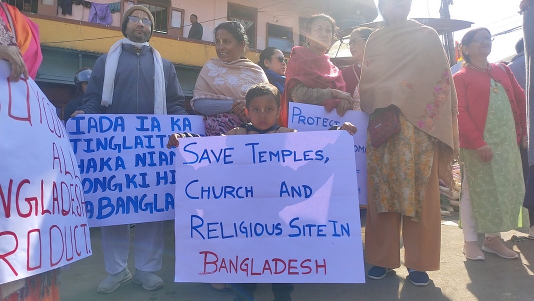 People in Shillong take to streets to condemn atrocities against minorities in Bangladesh