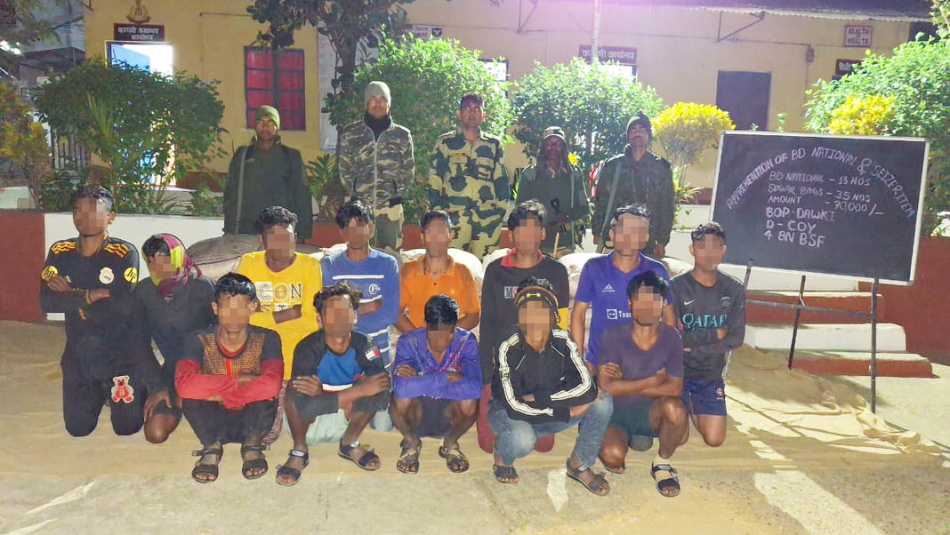 BSF apprehends 13 Bangladeshi smugglers along Meghalaya-Bangladesh border