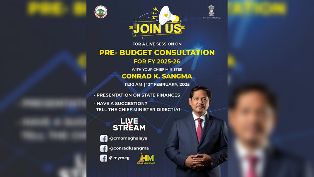 First in Meghalaya: CM to host pre-Budget consultation with public LIVE