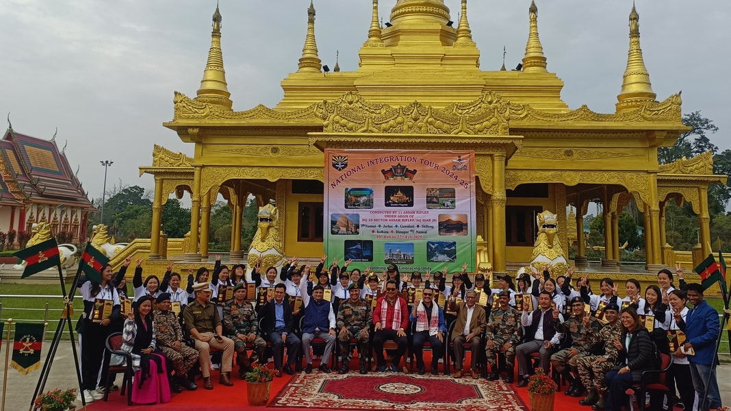 Assam Rifles flags of 13 days National integration tour for girls students of Arunachal Pradesh