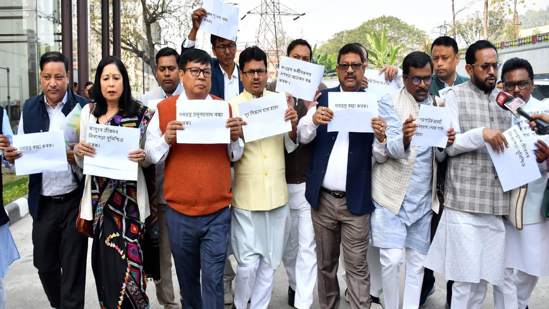 Congress protests rock Assam Assembly over attack on MP Rakibul Hussain