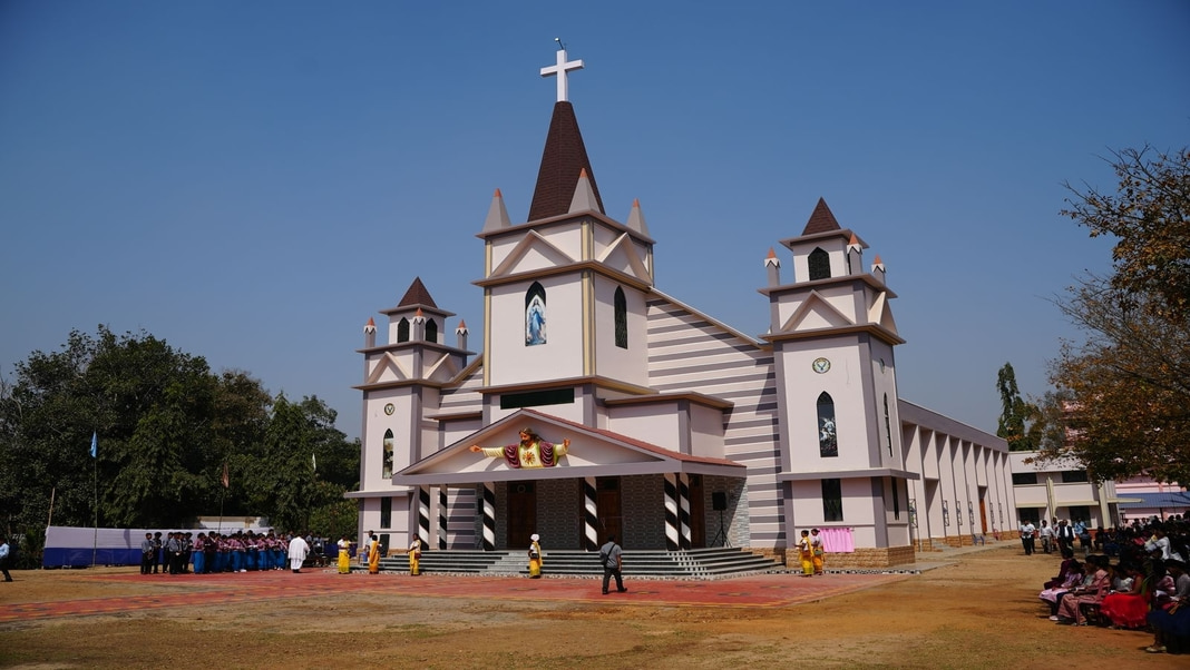 Newly built Sacred Heart Church opens its doors to the faithful in Williamnagar