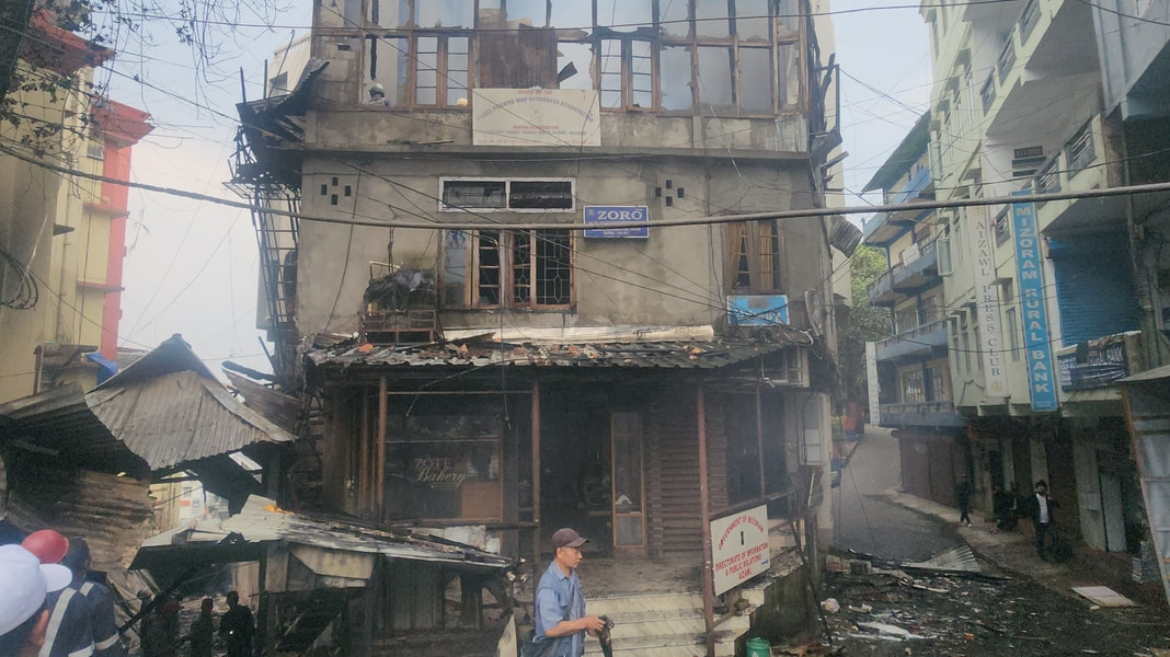 Massive fire destroys 60 shops in Aizawl's Treasury Market