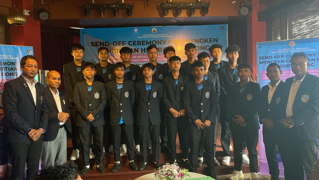 Ri Bhoi’s Mynken Christian School gets send-off for Indo-French Football Tournament in Paris