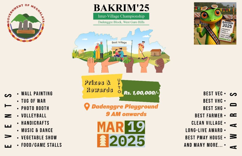 The biggest inter-village championships - BAKRIM 2025 is scheduled to be held on March 19 at Dadenggre playground, Tura.