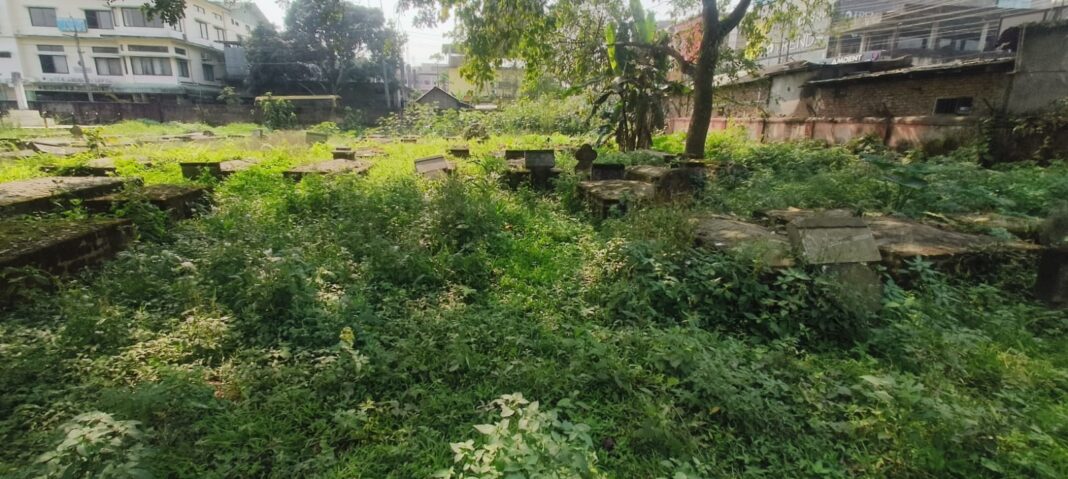 British cemetery in Assam in a state of neglect