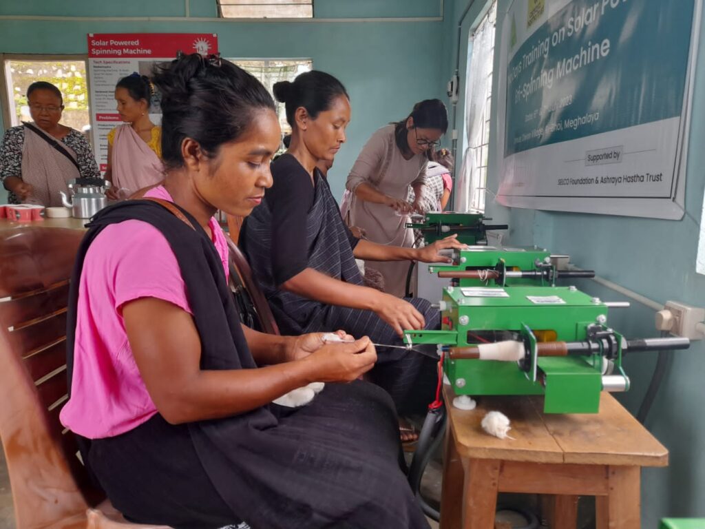 Solar-powered Eri spinning transforms women artisans’ lives in Meghalaya