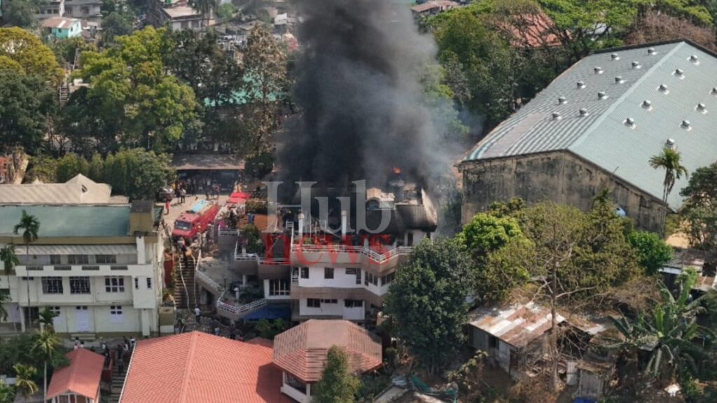 Portion of the Fersen Momin's house, where fire broke out on Tuesday afternoon