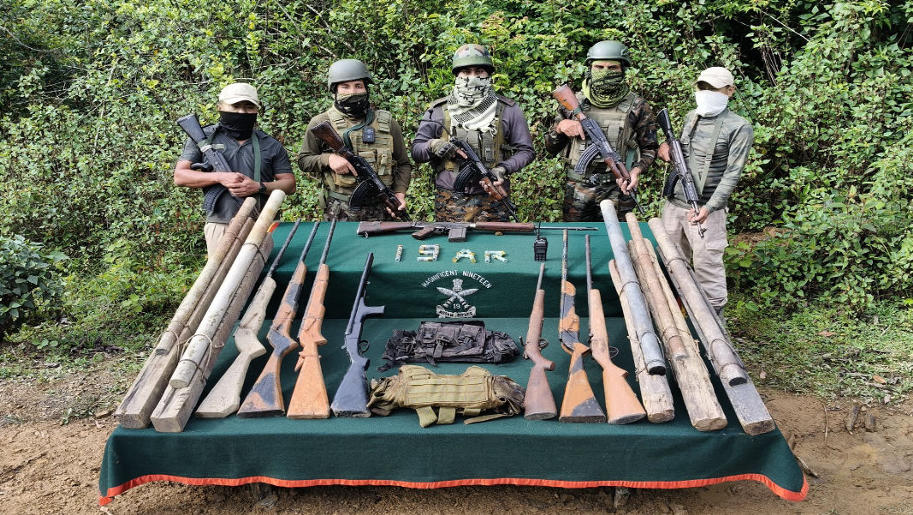 Security forces seize major weapons cache in Manipur's Kangpokpi district