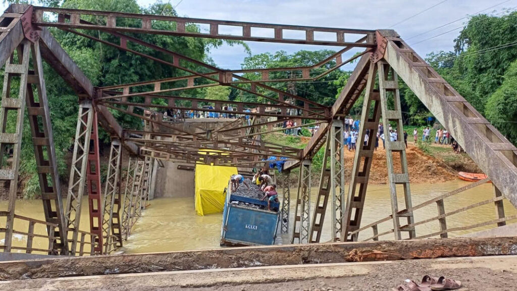 New bridge on Silchar-Kalain road collapses after overloaded trucks violate weight limit