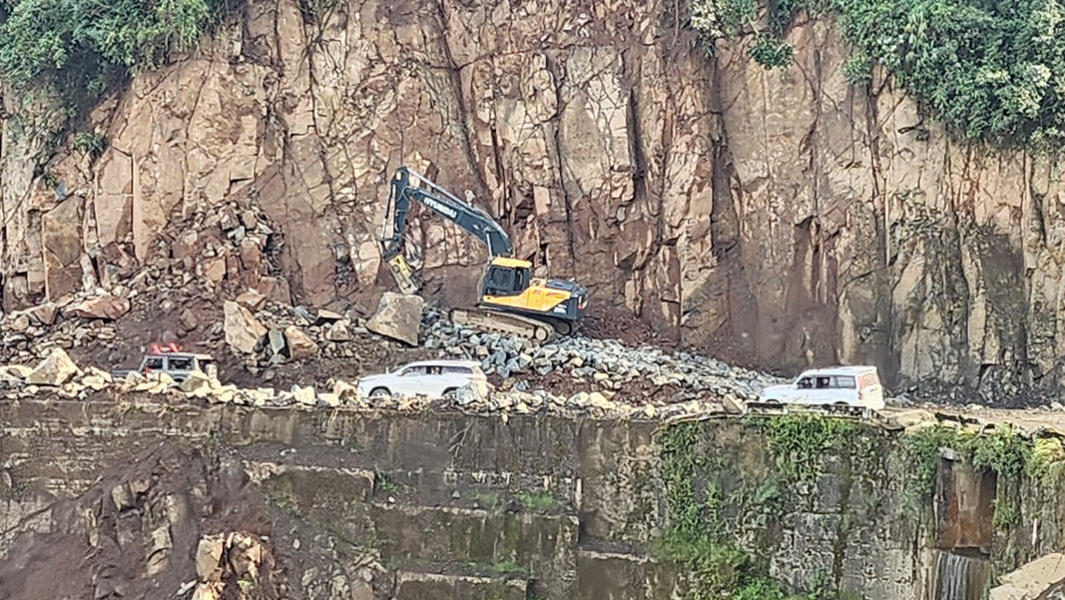 Tynsong urges caution on Shillong-Dawki road after landslide at Laitlyngkot