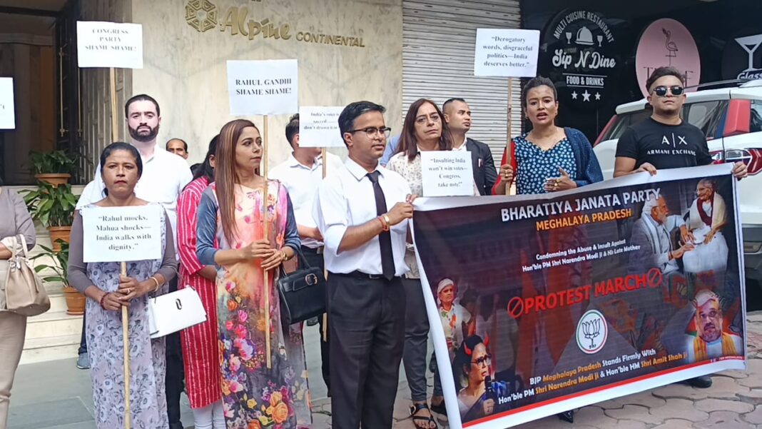 Clash of Slogans in Shillong as BJP & Congress trade barbs over remarks against PM’s mother