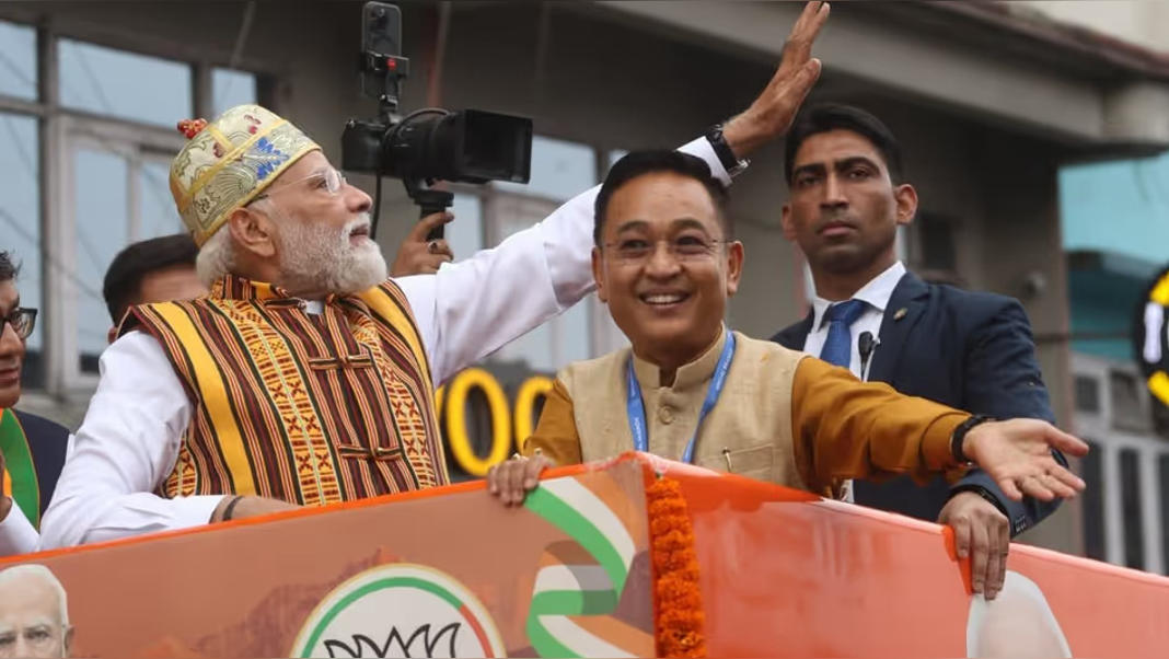 Sikkim CM Prem Singh Tamang with PM Modi