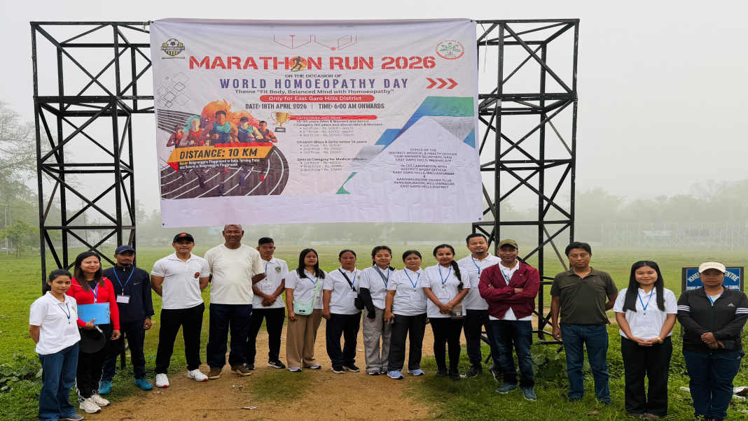 Marathon Run 2026 held in East Garo Hills to mark Homoeopathy Day