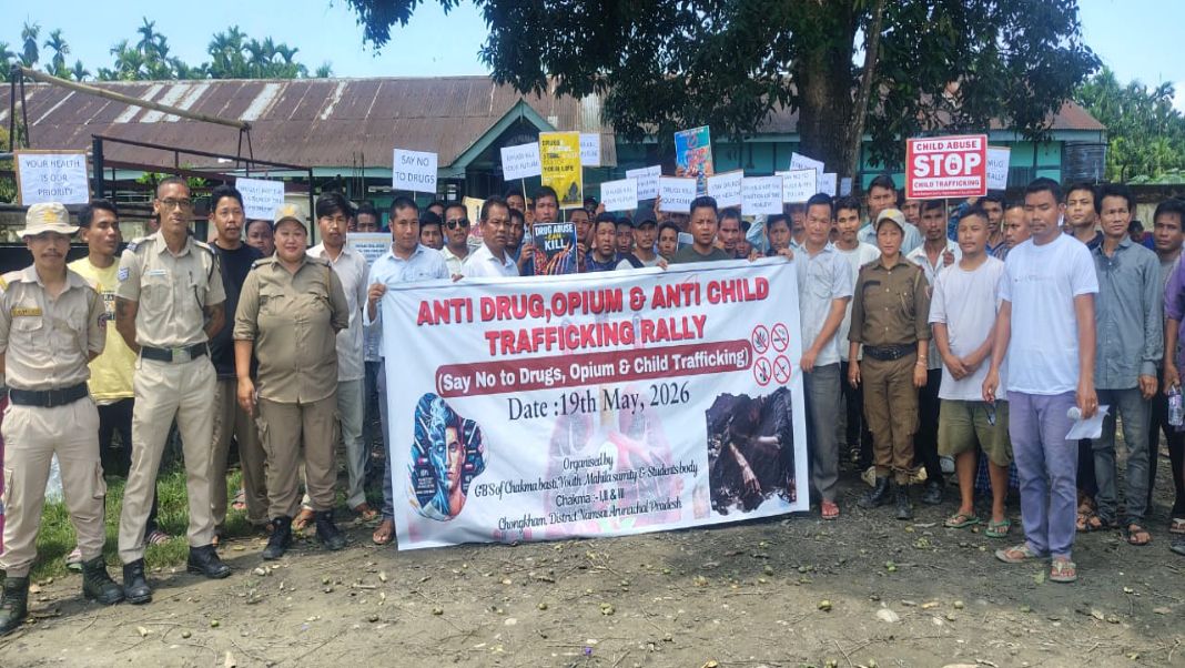 Community rally held against drugs, opium and child trafficking in Arunachal’s Changlang