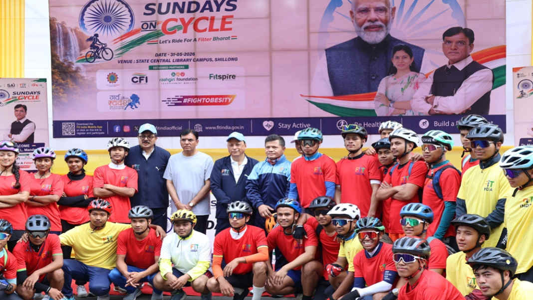 Union Sports Minister joins ‘Sundays on Cycle’ event in Shillong to promote Fit India movement
