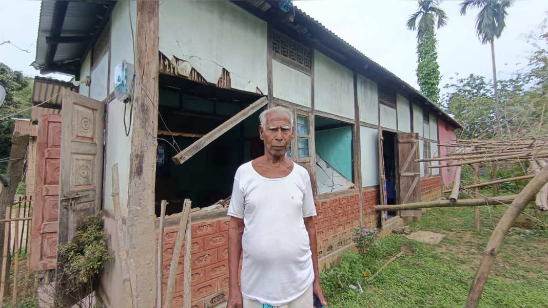 Daily elephant raids trigger fear, destroy homes in Palashbari village