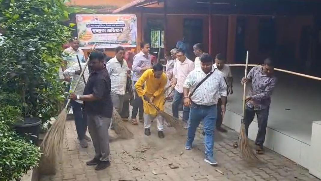 BJP marks Modi government's 12 years with cleanliness drive at Guwahati temple
