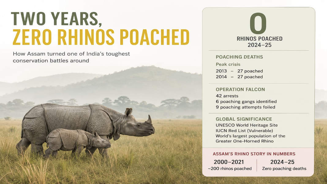 Two years, zero rhinos poached: How Assam won one of India's toughest conservation battles