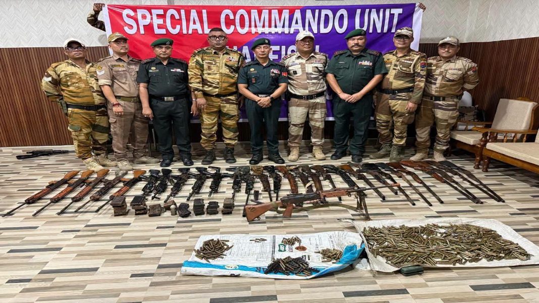 Manipur police recover 29 firearms, large cache of ammunition in Imphal East
